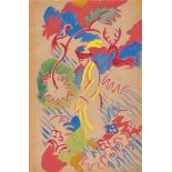August Macke. „Orientale mit Hirsch und Paradiesvogel“. 1913