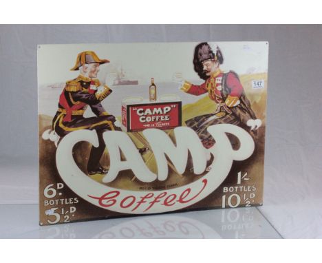 Camp coffee enamel sign