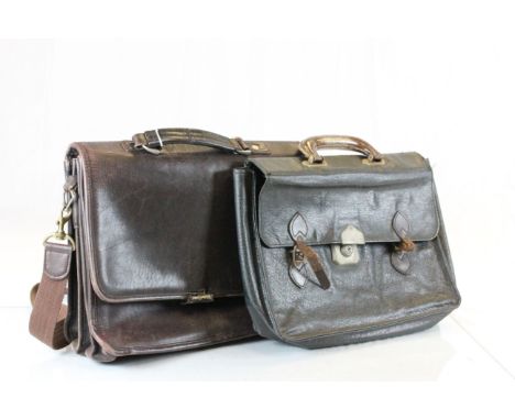 Bosboom Leather Satchel / Briefcase together with a Vintage Leather Briefcase