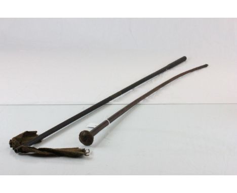 Vintage leather Military style riding crop & a gun cleaning rod