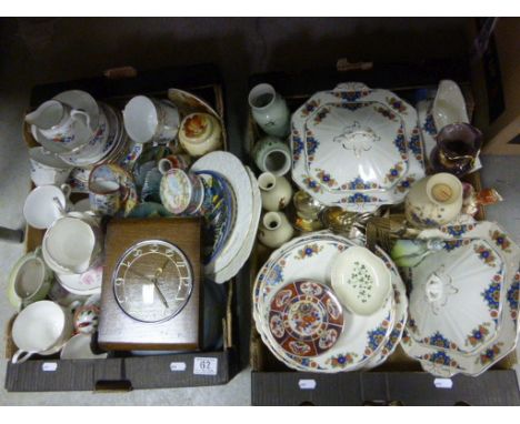 Two trays of vintage ceramics to include Oriental