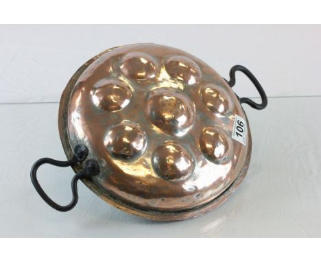 Vintage French Coppered Hanging Escargot Pan