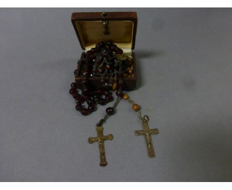 Three vintage Rosary bead necklaces