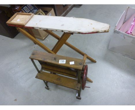 A vintage Triang childs mangle, plus a childs ironing board