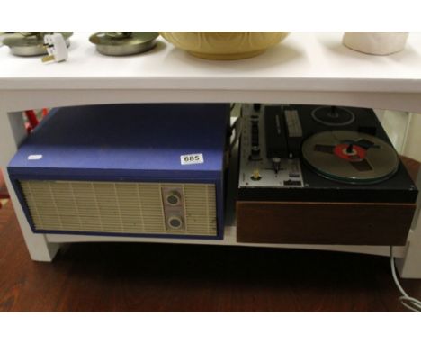 Westminster Solid State Vintage Portable Record Player together with Tanberg Series 6000 Cross Field Reel to Reel Recorder
