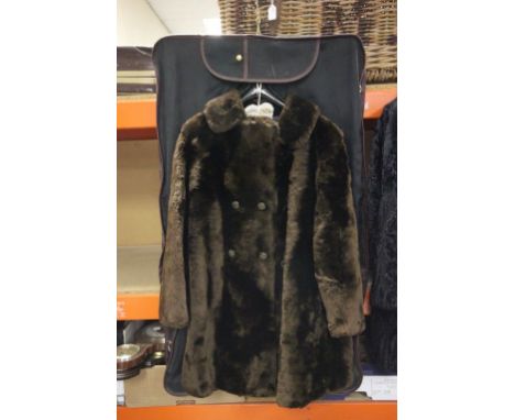 Vintage Ladies Faux Fur Three Quarter Length Jacket