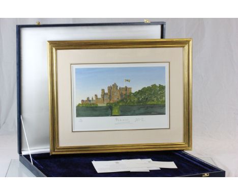 Boxed ltd edn HRH The Prince of Wales The Castle of Mey lithograph by Prince Charles, signed Charles and numbered 10/100 in p