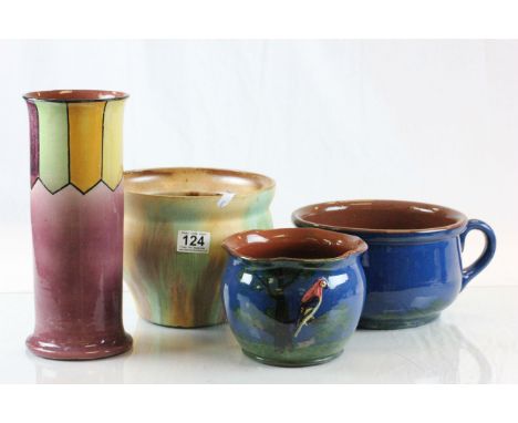 Four vintage Torquay pottery items to include a chamber pot