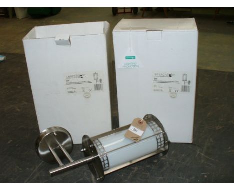 A pair of stainless steel outdoor wall mounted light fittings , boxed. ( 340 )

*Please note that this lot is subject to VAT 