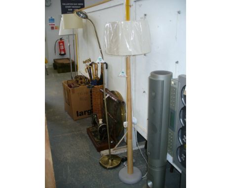 A Brushed metal adjustable lamp standard ( 3251ab )and a second lamp on a wooden column. (2)

*Please note that this lot is s