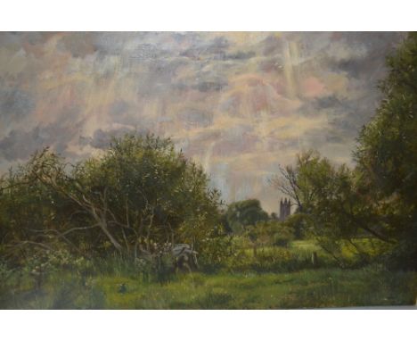 Two unframed oils on canvas, inscribed verso, ' On the golf links, Queens Park, Bournmouth ', signed J. R. Edwards, and lands