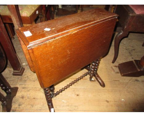 Small mahogany drop-leaf Sutherland table, a reproduction leather inset occasional table, another small reproduction drop-lea