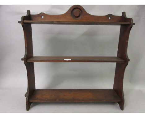 19th Century walnut three shelf wall bracket 