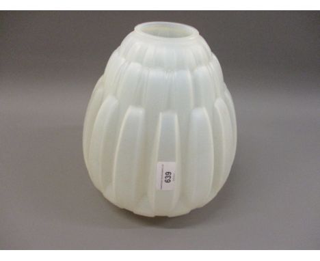 A. Hunebelle opaque glass vase 10in high 