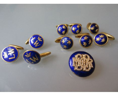 19th Century yellow metal memorial brooch, inset with seed pearls and enamel decorated (at fault), together with a quantity o