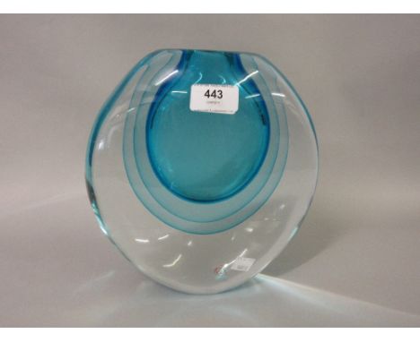 Large Murano blue Art glass vase, signed Juliana to the base, 9.5ins highGood condition. 