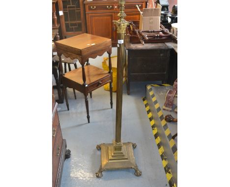 Early 20th Century brass Corinthian column standard lamp 