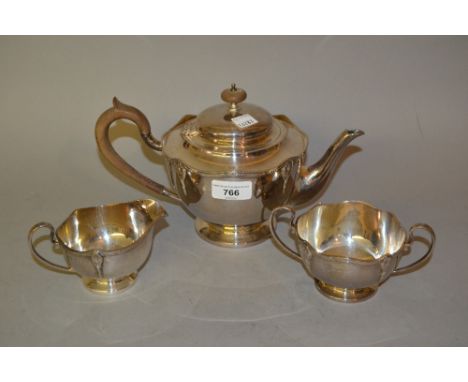 20th Century Sheffield silver three piece tea service 