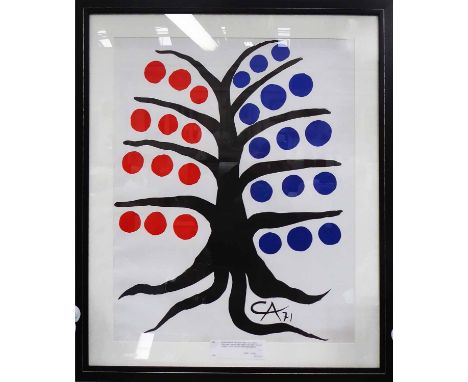 ALEXANDER CALDER 'Tree', 1971, stone lithograph, signed and dated in the plate, Maeght Editeur, 51cm x 43cm, framed and glaze