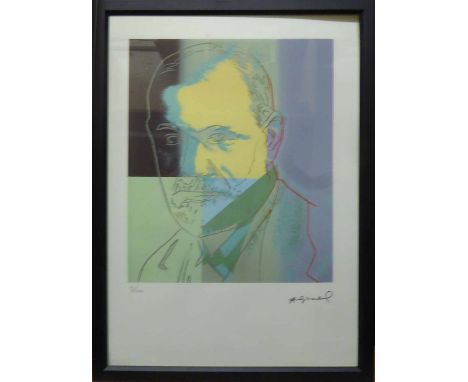 ANDY WARHOL 'Sigmund Freud', lithograph, from Leo Castelli gallery, stamped on reverse, edited by G. Israel on Arches paper, 