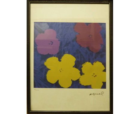 ANDY WARHOL 'Flowers', lithograph, from Leo Castelli gallery, stamped on reverse, edited by G. Israel on Arches paper, number