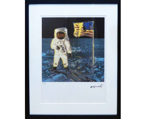 ANDY WARHOL 'Moon Landing' (white), 1987, lithograph, hand numbered limited edition no. 38/100 by Leo Castelli Gallery, Edite