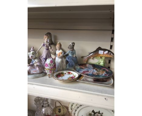 PORCELAIN INC LLADRO FIGURE AND TWO NAO FIGURES ETC.