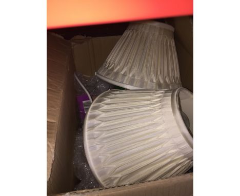 BOX OF TABLE LAMPS AND light bulbs