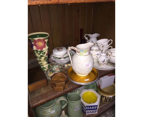 SHELF OF CHINA, POTTERY AND BRIC A BRAC