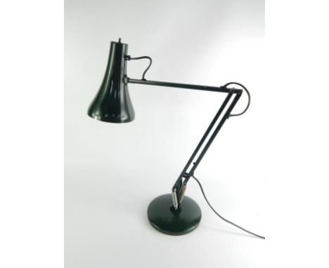 A green painted anglepoise lamp, by Anglepoise Lighting Ltd, 83cm high extended.