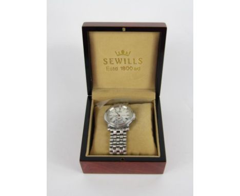 A Sewills gentleman's stainless steel cased chronometer wristwatch, Ark Royal, Maker to the Admiralty, no 39403, circular whi