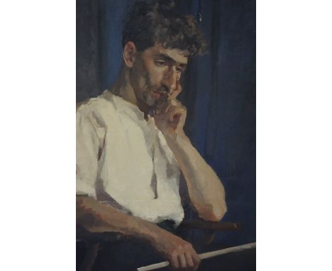 John B Smith "Portrait of a Male" Oil on Canvas, 76cm x 63cm, Unsigned, stamped John B Smith for School of Art London to reve