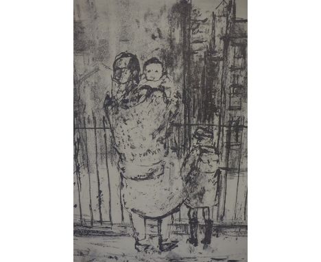 Sander (Contemporary) "Mother with Children" Charcoal, signed Sander 63 to lower right, 42cm x 33cm, Aitken &amp; Dott label 