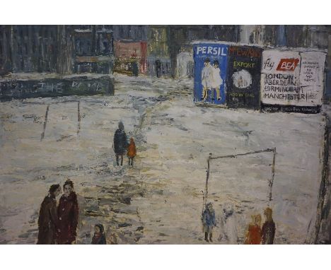 Sander II (Contemporary) "Crit March" Oil on Hardboard Panel, signed lower right, 97cm x 107cm, unframed