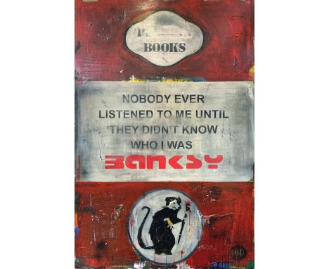 James McQueen (British 1977-), 'Nobody Ever Listened To Me Until They Didn't Know Who I Was', 2019. unique acrylic on canvas 