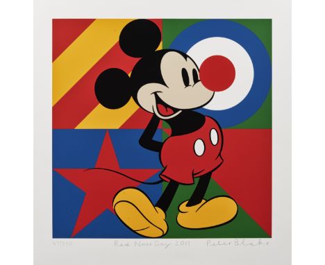 Peter Blake (British 1932-), 'Red Nose Day', 2019, silkscreen print in colours on 410gsm Somerset Tub White paper, signed and