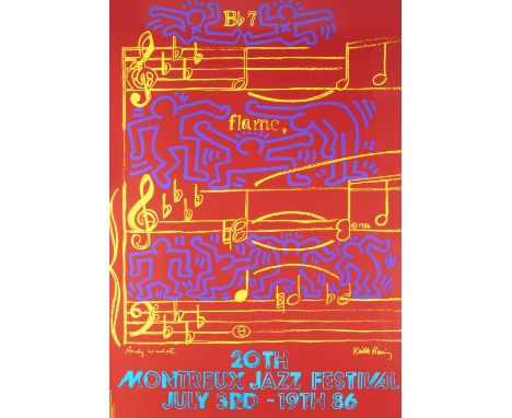 Keith Haring (American 1958-1990)&amp; Andy Warhol (American 1928-1987) (Collaboration), 'Montreux Jazz Festival', 1986, scre