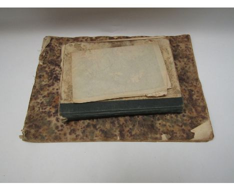 An 1817 album of four watercolours by John George, in original mottled paper covers, plus a sketch book by Ian Innes, Norwich