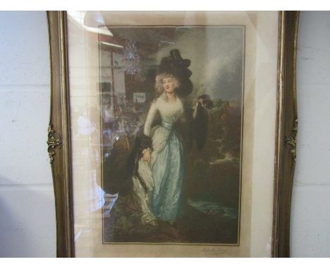 A 19th Century framed limited edition mezzotint of Lady Petre by E.E. Milner, 45cm x 29cm