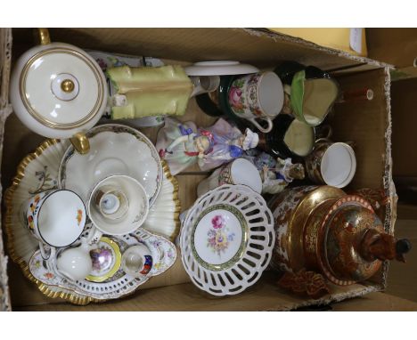 A quantity of assorted china including Kutani, Royal Worcester and Royal Doulton figures