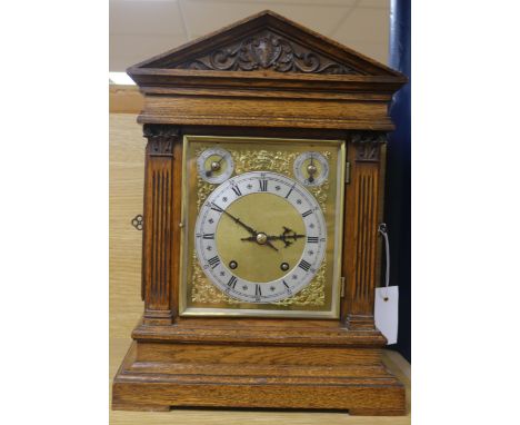 A German oak mantel clock