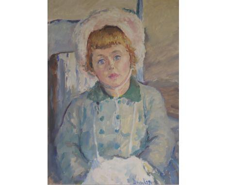 Ronald Ossory Dunlop (1894-1973)oil on canvas'Judy in the fur hat'signed70 x 51cm