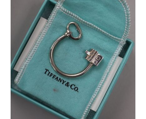 A Tiffany & Co sterling silver key ring, with Tiffany box and pouch, 38mm.