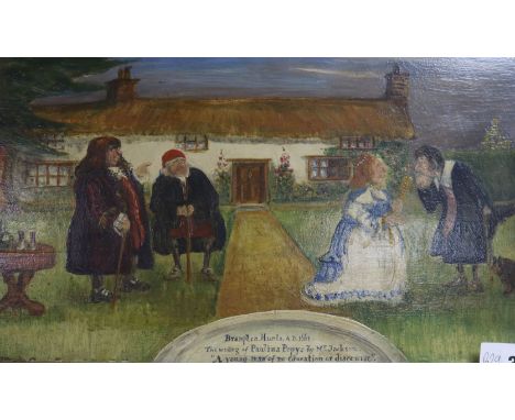 English Schooloil on boardNaive study 'The Weding (sic) of Paulina Pepys, by Mr Jackson, a young man of no education or disco