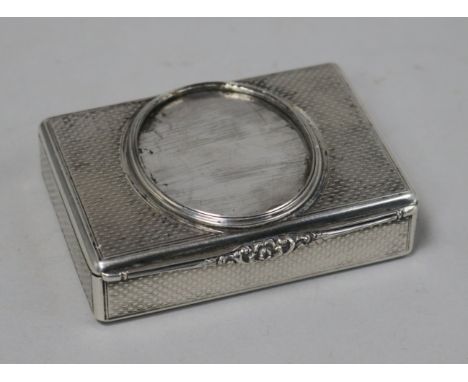 A William IV Scottish engine turned silver snuff box, JM?, Edinburgh, 1836, 7cm.