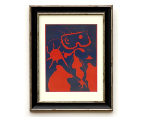 JOAN MIRO (Spanish, 1893-1983), 'Femme', linocut, first ever made by Miro, signed in the plate, edition: 1200, 32cm x 24cm, f