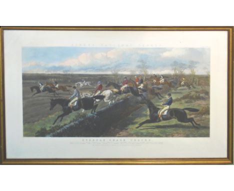 AFTER JOHN FREDERICK HERRING (British, 1795-1865), 'Steeple Chase Cracks', lithograph in colours published in 1845, engraved 