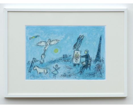 MARC CHAGALL (Russian-French, 1887-1985), 'The Painter and His Double', lithograph, printed by Maeght, 33cm x 48cm, framed an