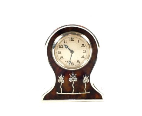 A Silver and Tortoiseshell table clock, Birmingham 1909, M & C Lister Ltd