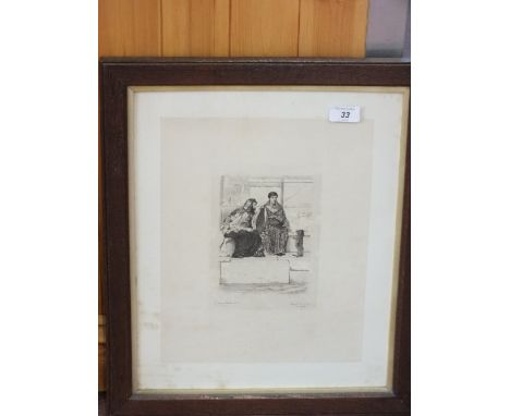 Alma Tadema R.A. Pina, Leopold Aqua Forte, artists proof etching, 8" x 5"